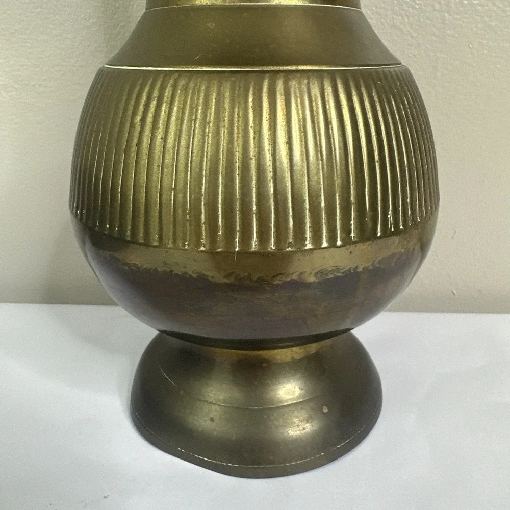 Vintage Brass Vase Made In India 8 Inches Tall Brass Decor Brass Vintage Antique